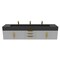 Castello Usa Nile 84-inch Gray Vanity Set with Black Top and Gold Handles CB-MC-84G-GLD-2053-BL - alternate 1